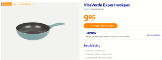 VitaVerde Expert wokpan 28cm met anti-aanbaklaag voor €9,95 bij de Action