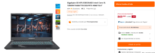 Portátil Gigabyte G5 i5-13500H 16GB 1TB SSD RTX 4060 por 869€