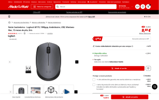 Logitech M170 Ratón Inalámbrico por 8,24€