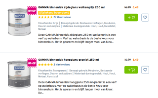 50% korting op geselecteerde binnen lak bij de Gamma