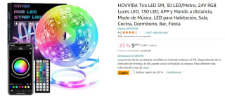Tira LED de 5M con 150 Leds APP y Mando a distancia por 4.99€
