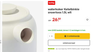 Waterkoker Ketelbinkie snoerloos 1.5L voor €26,59 bij de Hema