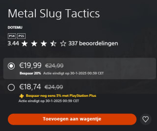 Metal Slug Tactics voor €19,99 in de Playstation Store