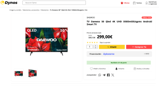 TV Daewoo 50 Qled 4K UHD D50Dm55Uqpms Android Smart TV por soloo 299€