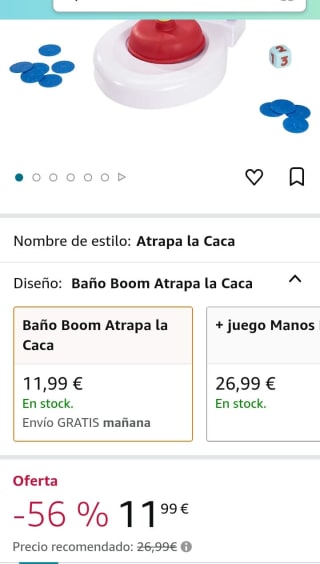 Baño Boom, Atrapa la Caca, Juego de mesa infantil por 11,99€.