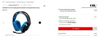 Logitech G535 LIGHTSPEED Wireless Gaming Headsetvoor €66 bij de MediaMarkt