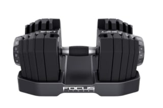 Combi trainingsbank en 2x Focus Fitness Shift Verstelbare Dumbbells voor €299 bij Albert Heijn