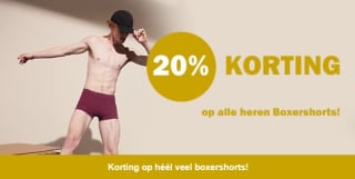 20% korting op heren boxershorts bij Vetex