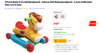 VTech Baby 2 in 1 Hobbelpaard - Interactief Babyspeelgoed voor €34,99 bij Bol