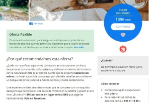 Escapada a cabaña en árboles y jacuzzi al aire libre por 139€ para dos (Barcelona)