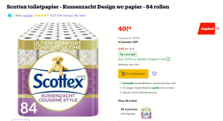 Scottex toiletpapier - Kussenzacht Design wc papier - 84 rollen- Voordeelverpakking voor €40,84 bij Bol