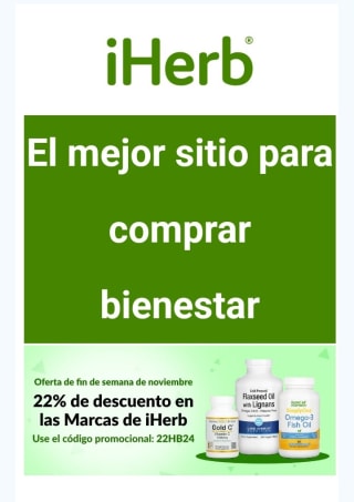 -22% de Dto.en las marcas de iHerb.