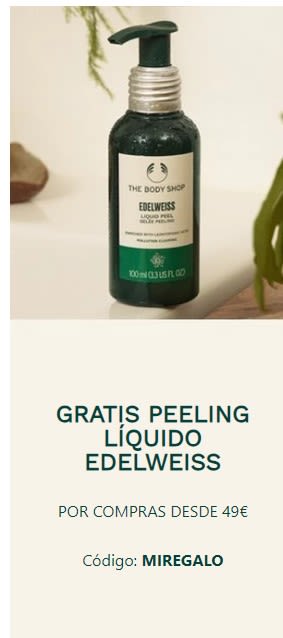 Gratis Peeling líquido Edelweiss por compras de +49€