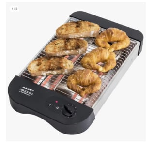 Cecotec Tostador Plano Horizontal Turbo Easytoast Basic. 900 W de Potencia con 6 Niveles, 3 Resistencias de Cuarzo, Bandeja Recogemigas y Hueco Recogecables por 14.44€ (Cuenta Nueva 8.66€)