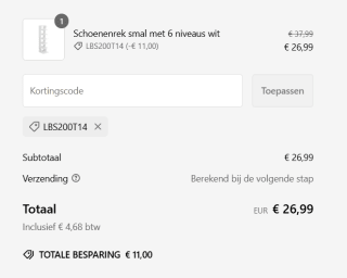 Vasagle schoenenrek met 6 niveaus voor €26,99 dmv code bij Songmics
