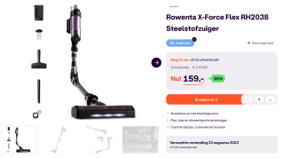 Rowenta X-Force Flex RH2038 Steelstofzuiger voor €159 bij iBOOD