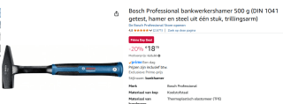 Bosch Professional Professional Hammer 1.600.A01.6BT voor €18,79 met Amazon prime