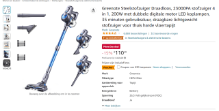 Prime Day-deal !!! 40% OFF-Greenote Steelstofzuiger Draadloos