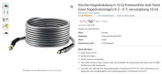 Kärcher hogedrukslang H 10 Q PremiumFlex 10m voor €56,14 bij Amazon