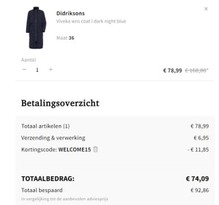 Didriksons VIVEKA COAT - Dames Mantel voor €67,14 dmv code bij Otrium