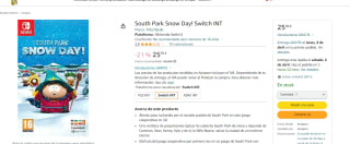 South Park Snow Day! Nintendo Switch por 25.99€
