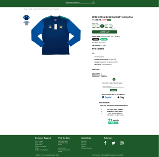 Camiseta de entrenamiento Hummel Real Betis 2022-23 por 9,98€