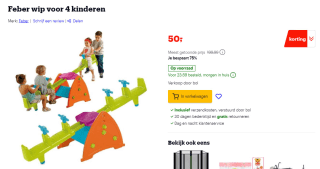 Feber Dubbele Wip Wap voor €50 via Bol