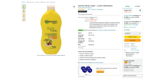 Leche Garnier Body repair Hidratante por 3,99€ y 3x2 en Amazon