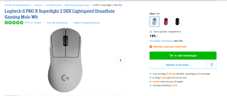 Logitech G PRO X SUPERLIGHT 2 DEX LIGHTSPEED draadloze gaming muis voor €139 bij Coolblue