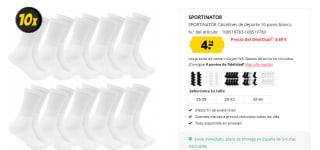Mega Rebajas hasta 95% descuento en Deporte Outlet productos desde 0,36€