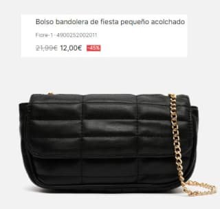 Bolso bandolera de fiesta pequeño acolchado Fiore por 12€