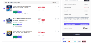 Lote Finish Powerball ULTIMATE PLUS 120 pastillas + Limpiamáquinas + Sal Lavavajillas 2Kg por 29,62€