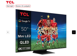 TV Mini LED 50" TCL 50C805 QLED 4K 144Hz Motion Clarity Pro Dolby Atmos Game Master Pro 2.0 por solo 449,10€