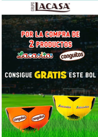 Por la compra de 2 productos Lacasitos o Conguitos en seleccionados