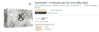 Coffret Blu-Ray de Kaamelott - L'Intégrale des Six Livres à 56,44€
