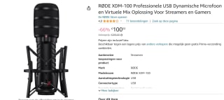 Rode Microphones XDM100 microfoon voor €100,50 bij Amazon