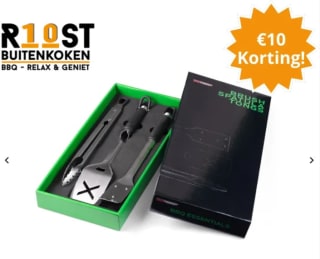 €10 korting op Crossray BBQ Toolset 3-delig bij Roost Buitenkoken