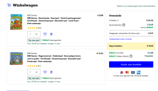 2e halve prijs op reis spellen bij Bol