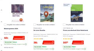 5% studentenkorting bij aankoop vanaf 2 studieboeken bij Bol.
