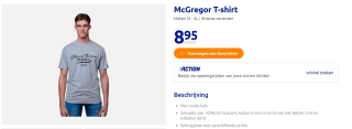 McGregor T-shirt voor € 8,95 bij Action