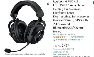 Auriculares Gaming Inalámbricos marca Logitech G PRO X 2 LIGHTSPEED por 221,17€