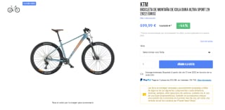 Bicicleta KTM Ultra Sport 29 Vapor Grey por 699€