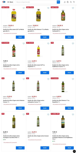 Las mejores Ofertas de Aceites en Carrefour.