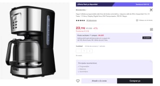 Fagor WakeUp Cafetera de Goteo 1.5L 900W por 23.79€ (Cuenta Nueva 11.9€)