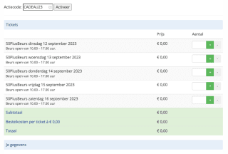 Gratis 2 tickets voor de 50plusbeurs twv 35