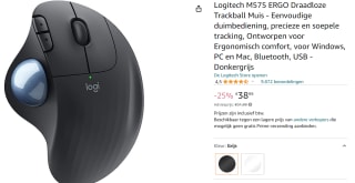 Logitech M575 Ergo-Draadloze Trackball Muis voor €38,99 bij Amazon.nl