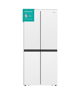 Frigorífico Hisense RQ563N4GW1 Americano 4 puertas de Cristal, Total No Frost, Capacidad Neta 467 L, 1.81m