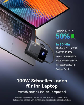 INIU Laptop Power Bank, 100W 25000mAh voor €28,95 dmv code bij Amazon