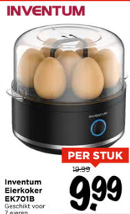 Inventum Eierkoker - Voor 7 eieren - voor €9,99 bij Vomar