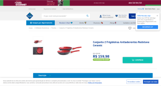 Conjunto de 2 Frigideiras Antiaderentes da Redstone Ceramic - R$ 159,98